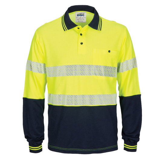 3518 Hi Vis Polo Yellow Navy