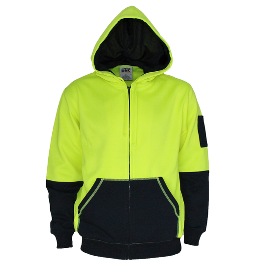 3722 Hi Vis Hoodie Yellow Navy