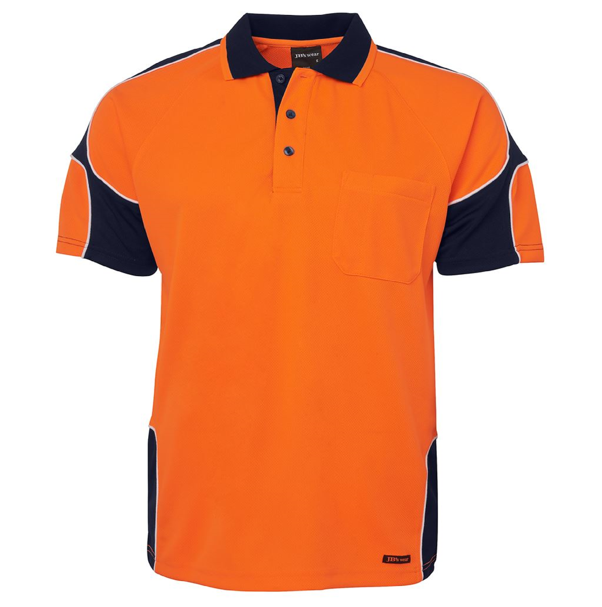 6ap4s hi vis polo orange navy